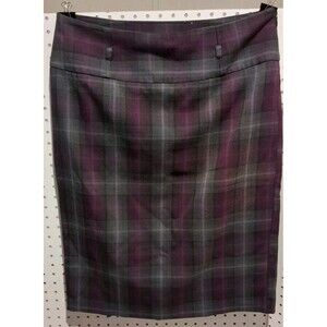 Harve Benard Skirt Size 12 Plaid Purple Gray Wine School Girl Knee Pleated
